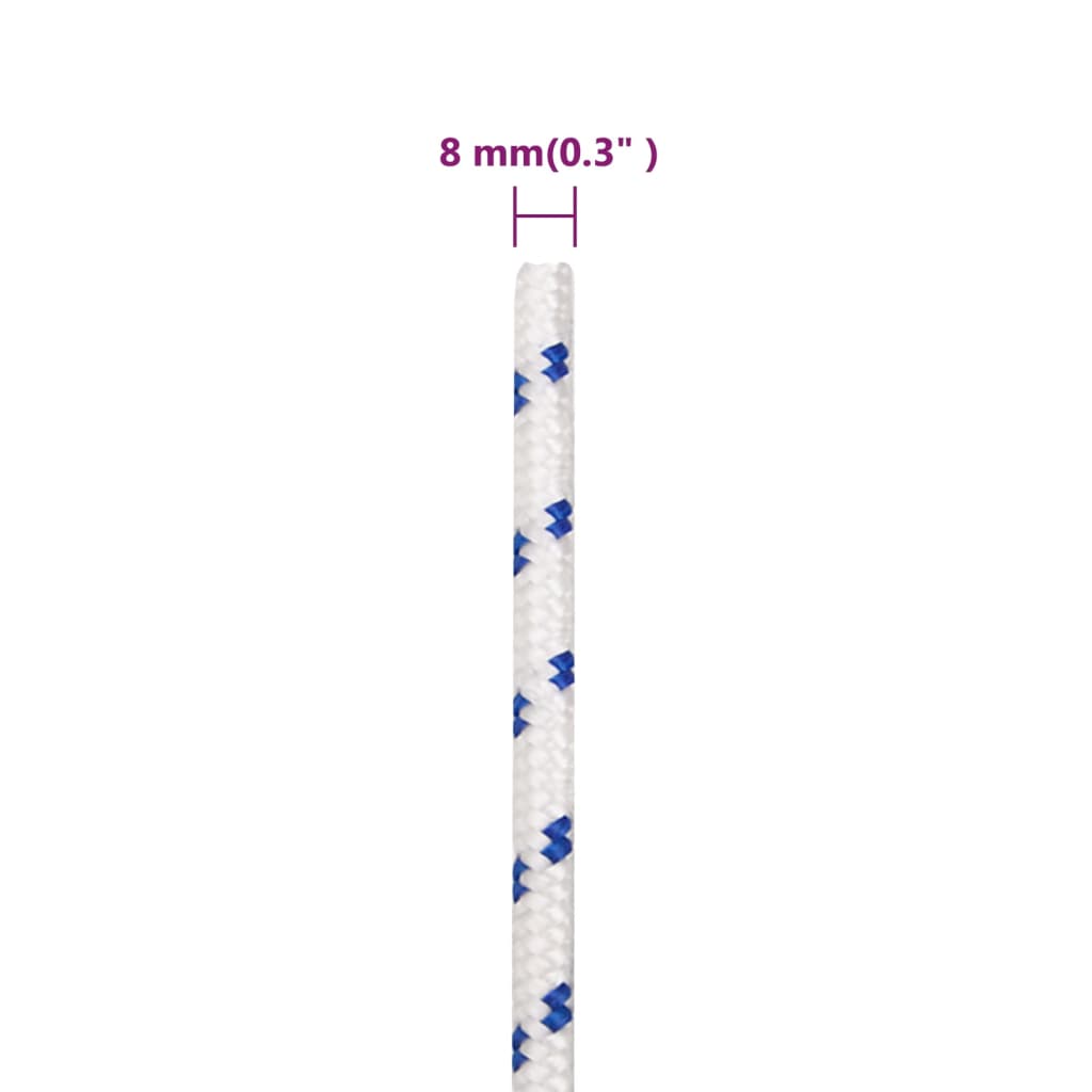vidaXL Corde de bateau Blanc 8 mm 250 m Polypropylène