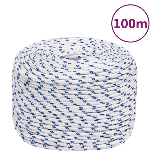 vidaXL Corde de bateau Blanc 10 mm 100 m Polypropylène