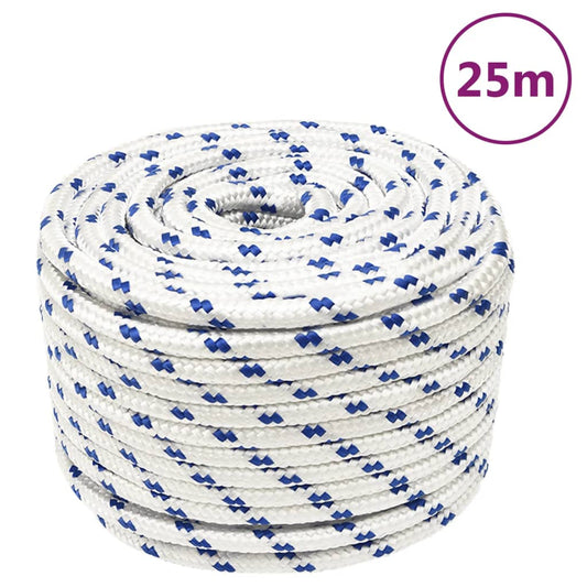 vidaXL Corde de bateau Blanc 12 mm 25 m Polypropylène