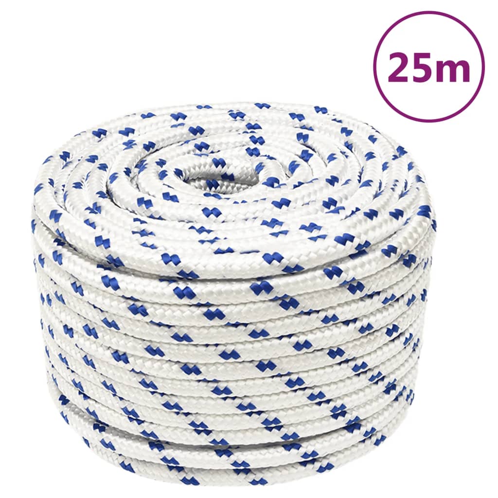 vidaXL Corde de bateau Blanc 14 mm 25 m Polypropylène