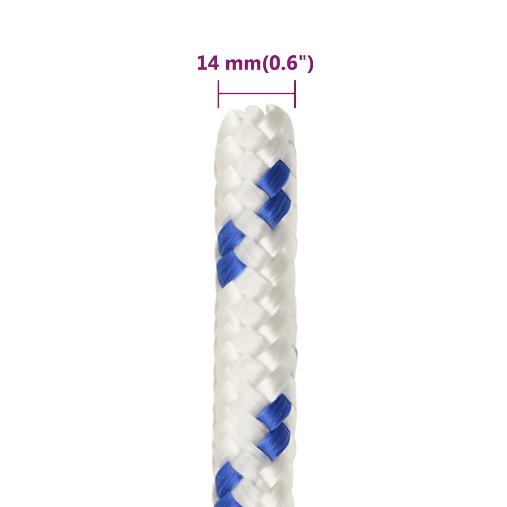 vidaXL Corde de bateau Blanc 14 mm 25 m Polypropylène
