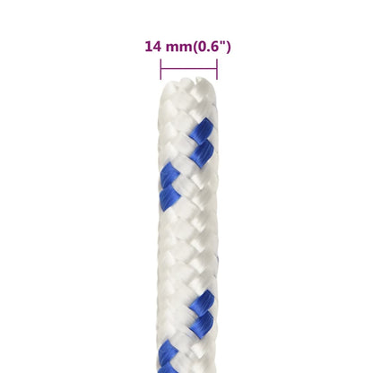 vidaXL Corde de bateau Blanc 14 mm 100 m Polypropylène