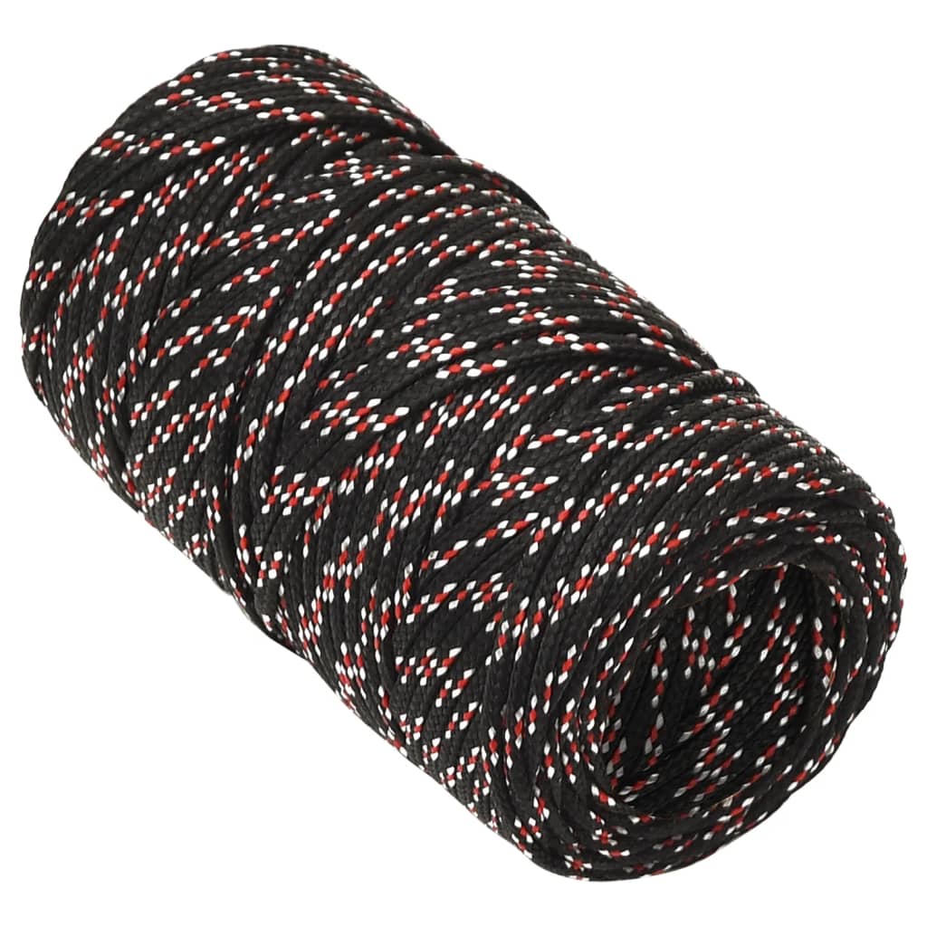 vidaXL Corde de bateau Noir 2 mm 25 m Polypropylène