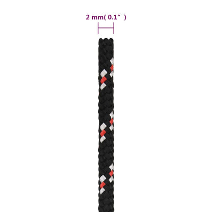 vidaXL Corde de bateau Noir 2 mm 250 m Polypropylène