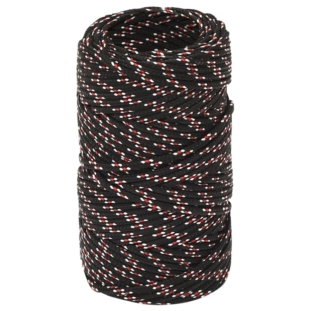 vidaXL Corde de bateau Noir 2 mm 500 m Polypropylène