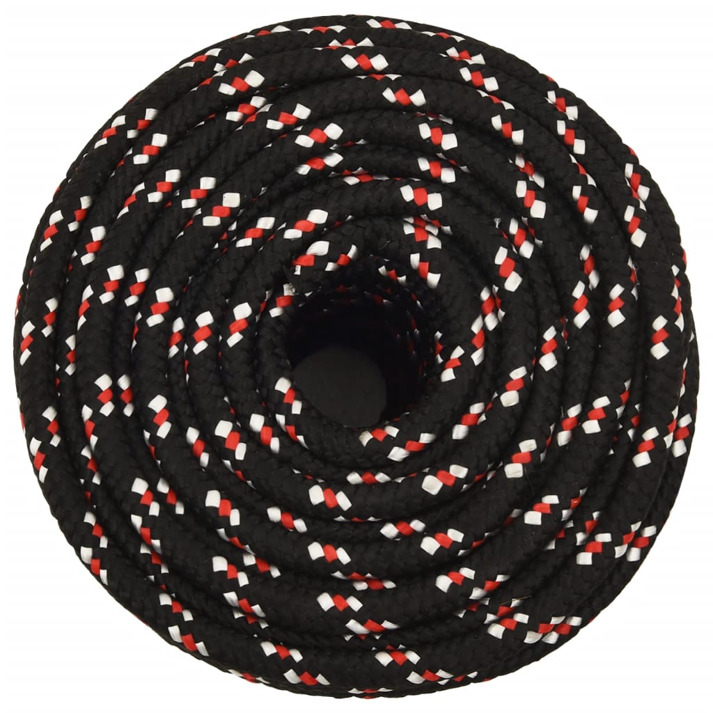 vidaXL Corde de bateau Noir 12 mm 100 m Polypropylène