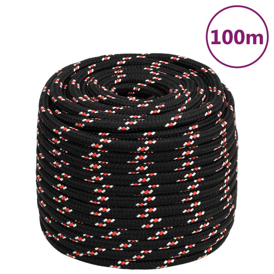 vidaXL Corde de bateau Noir 18 mm 100 m Polypropylène