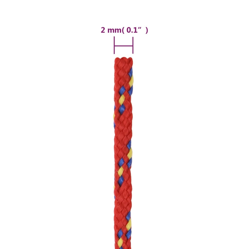 vidaXL Corde de bateau Rouge 2 mm 100 m Polypropylène