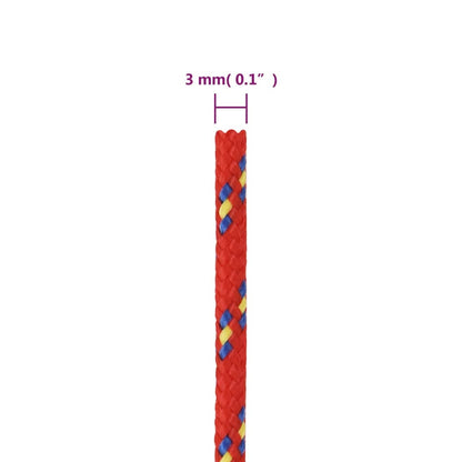 vidaXL Corde de bateau Rouge 3 mm 50 m Polypropylène