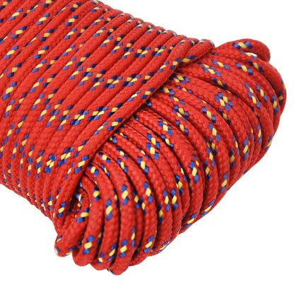 vidaXL Corde de bateau Rouge 3 mm 500 m Polypropylène