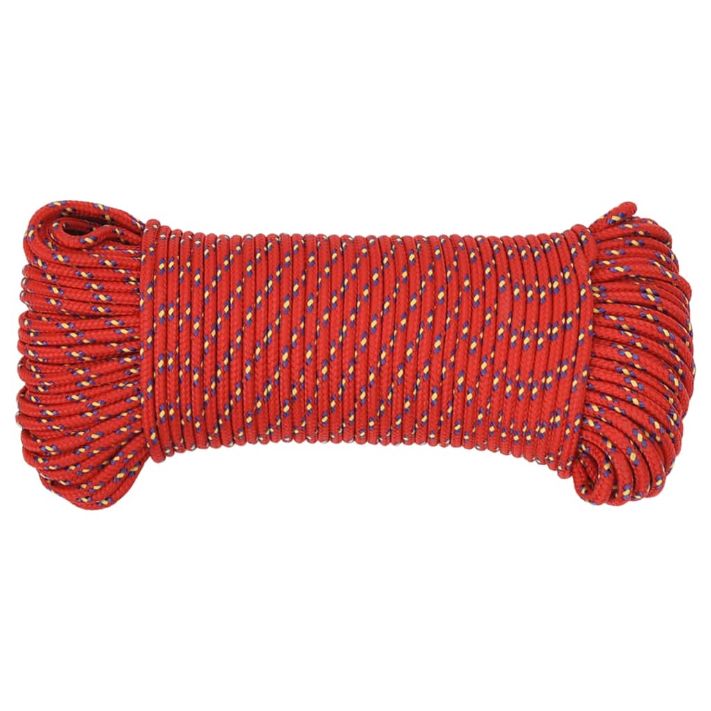 vidaXL Corde de bateau Rouge 4 mm 250 m Polypropylène