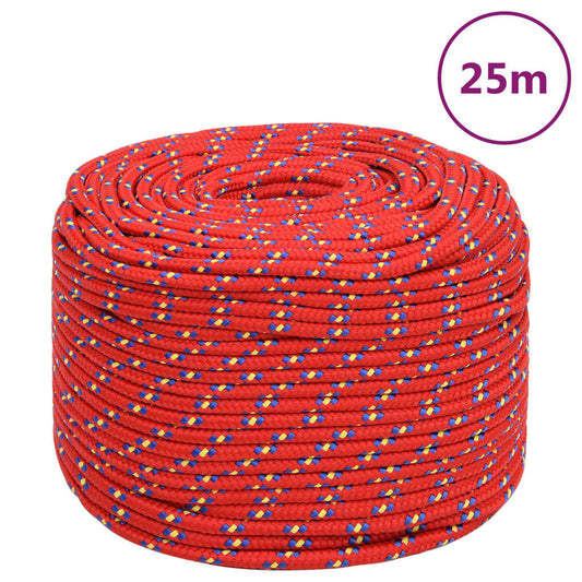 vidaXL Corde de bateau Rouge 8 mm 25 m Polypropylène