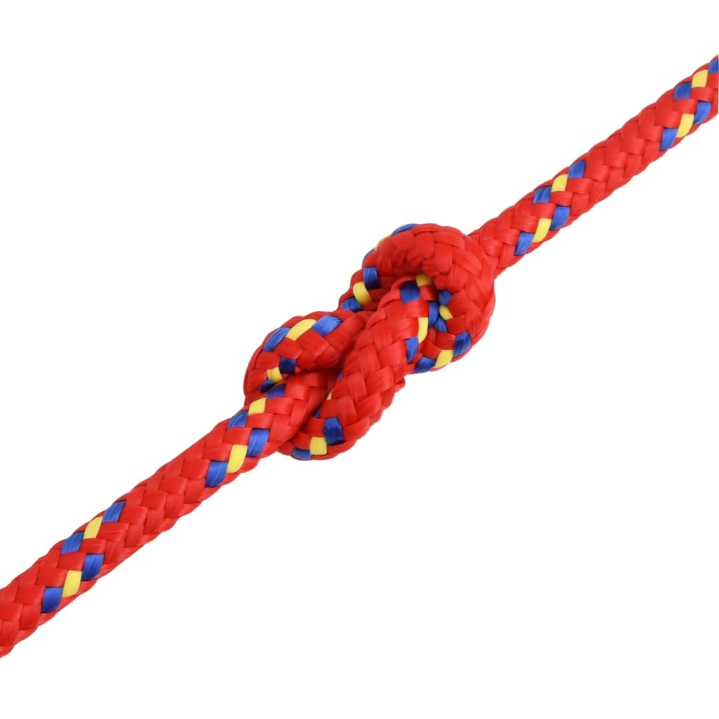 vidaXL Corde de bateau Rouge 8 mm 25 m Polypropylène
