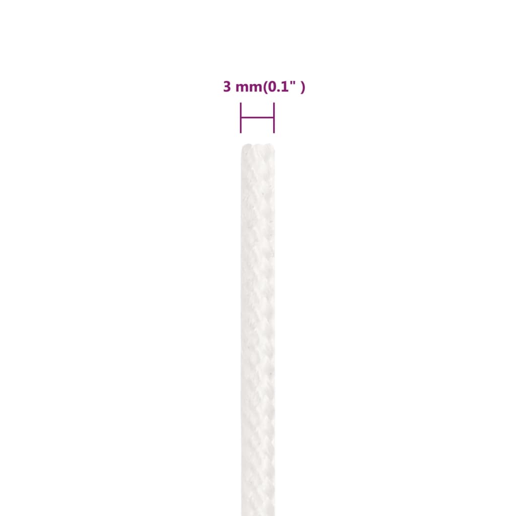 vidaXL Corde de bateau Blanc complet 3 mm 250 m Polypropylène
