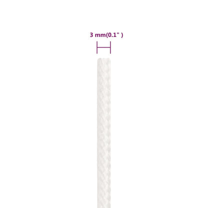 vidaXL Corde de bateau Blanc complet 3 mm 500 m Polypropylène