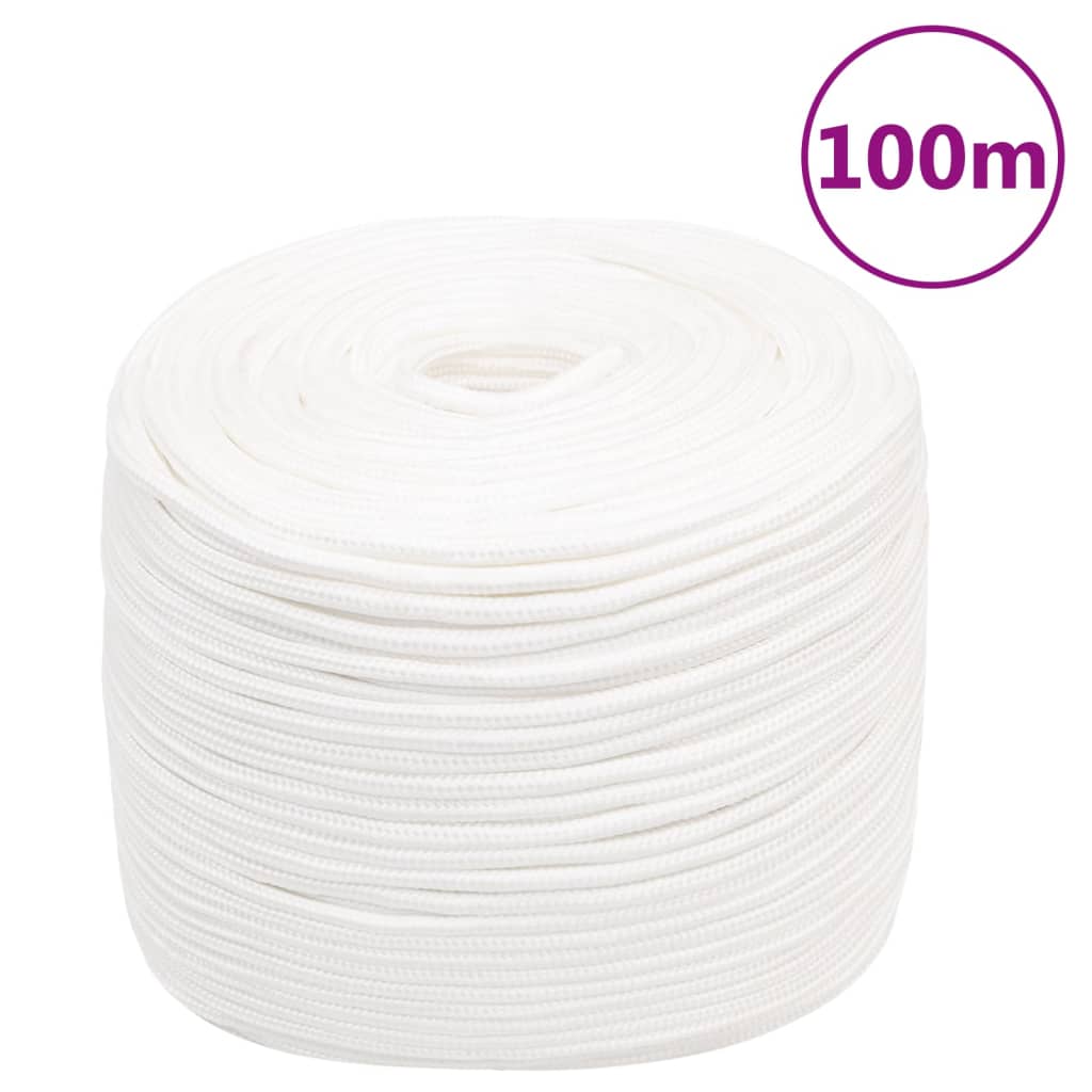 vidaXL Corde de bateau Blanc complet 8 mm 100 m Polypropylène