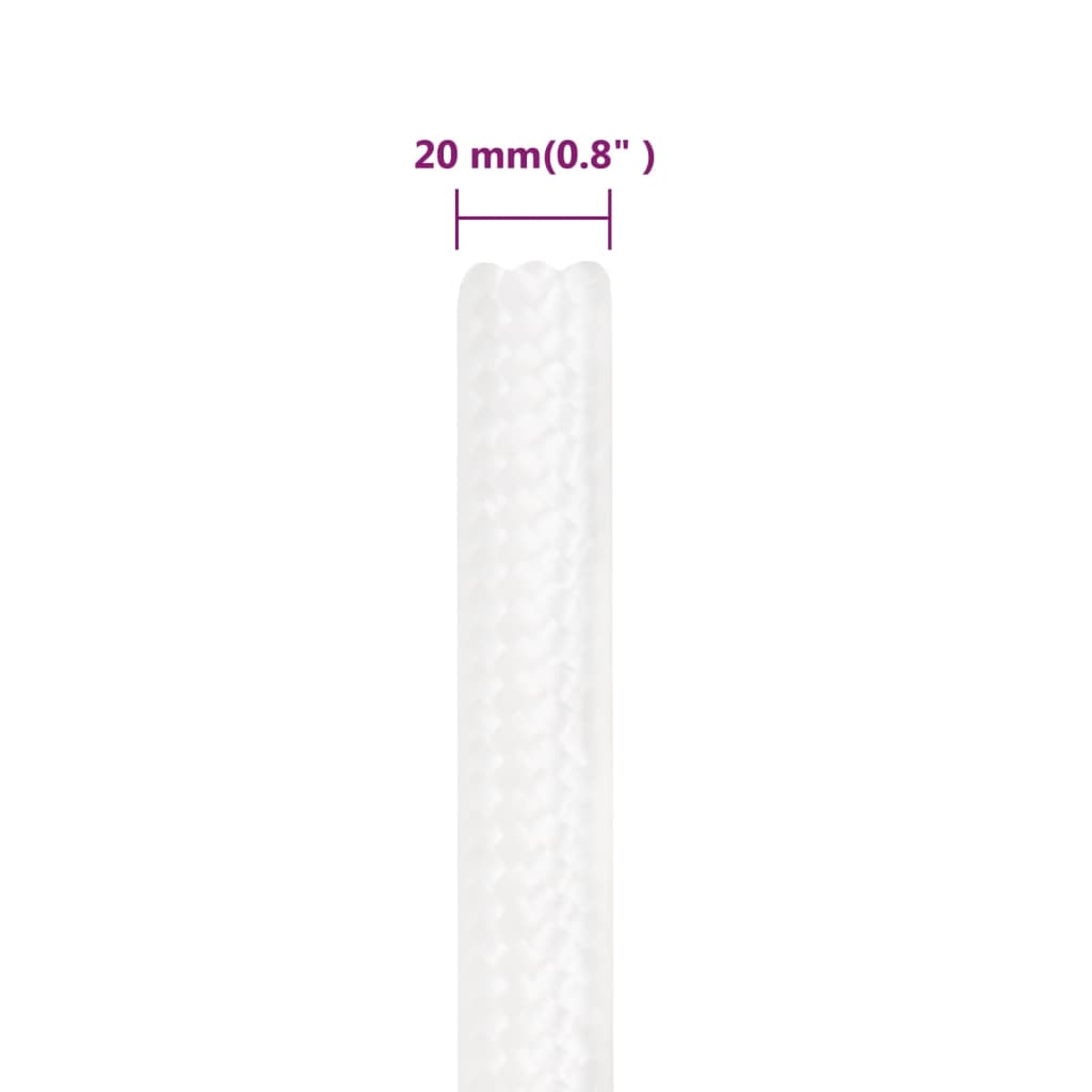 vidaXL Corde de bateau Blanc complet 20 mm 100 m Polypropylène
