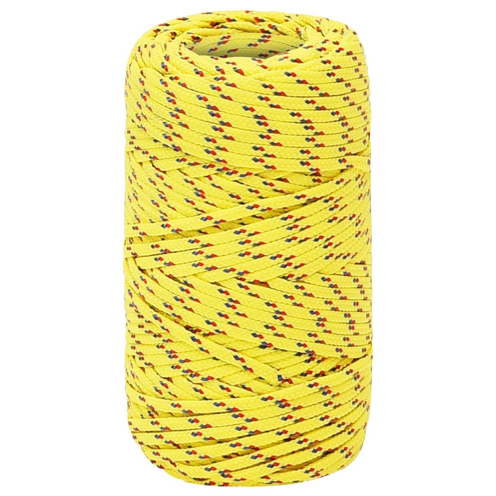 vidaXL Corde de bateau Jaune 2 mm 100 m Polypropylène