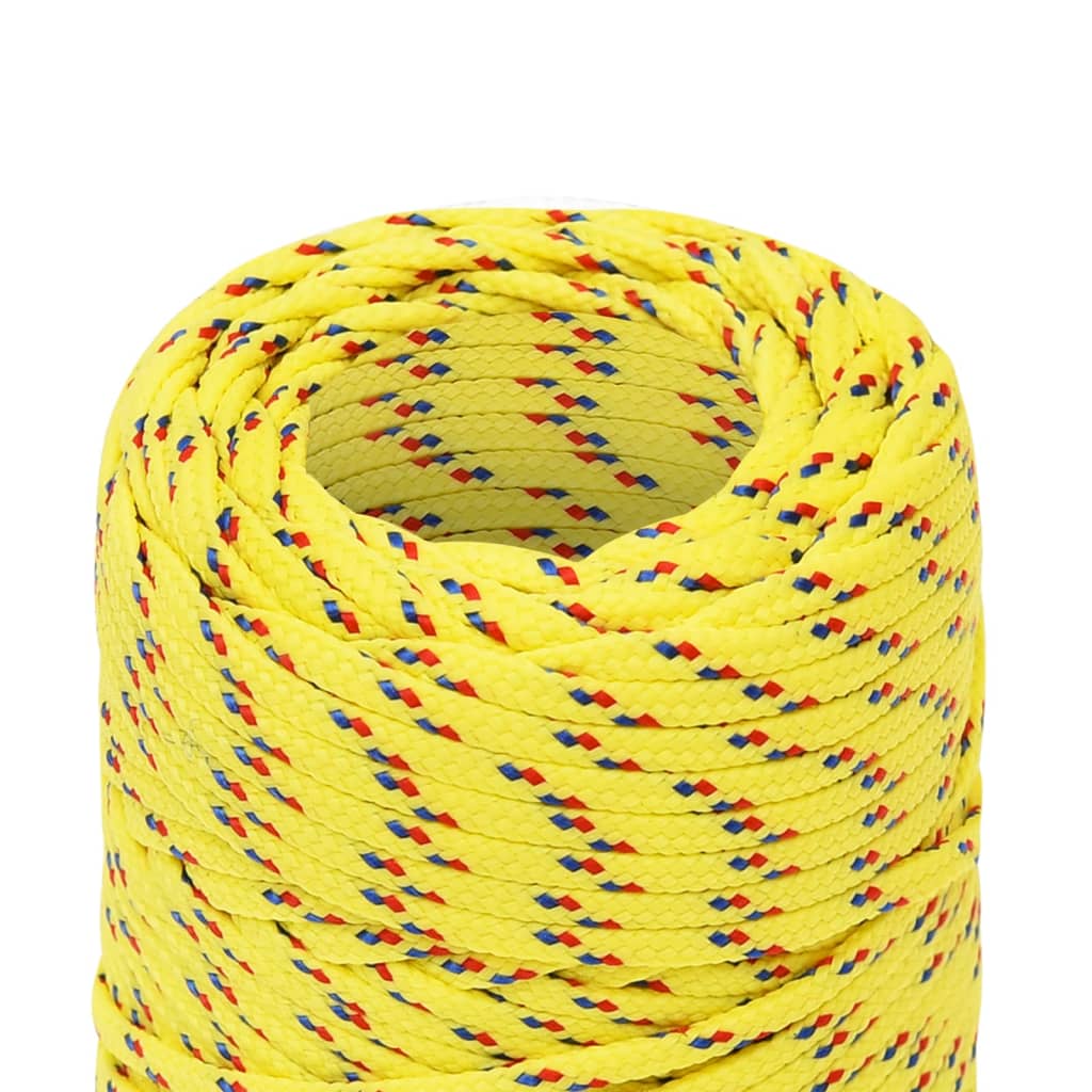 vidaXL Corde de bateau Jaune 2 mm 100 m Polypropylène