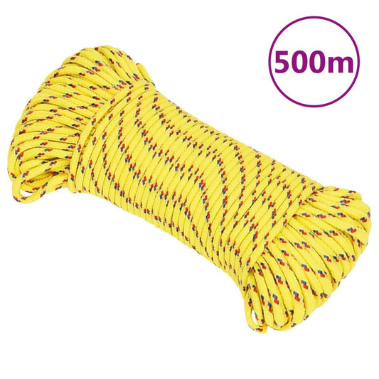 vidaXL Corde de bateau Jaune 3 mm 500 m Polypropylène