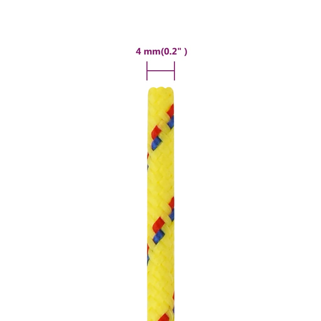 vidaXL Corde de bateau Jaune 4 mm 250 m Polypropylène