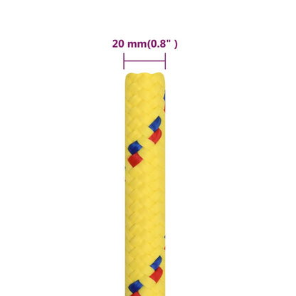 vidaXL Corde de bateau Jaune 20 mm 100 m Polypropylène