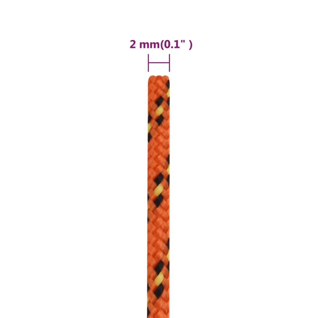 vidaXL Corde de bateau Orange 2 mm 100 m Polypropylène
