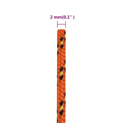 vidaXL Corde de bateau Orange 2 mm 100 m Polypropylène