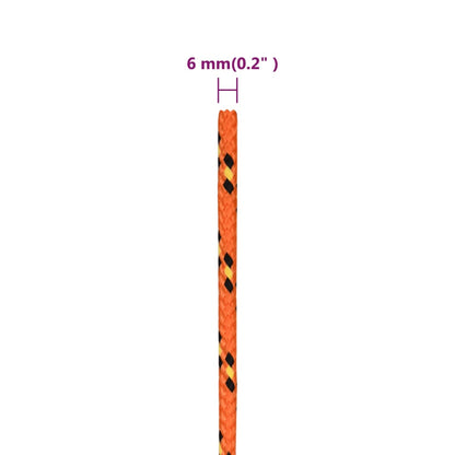 vidaXL Corde de bateau Orange 6 mm 50 m Polypropylène