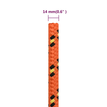 vidaXL Corde de bateau Orange 14 mm 100 m Polypropylène