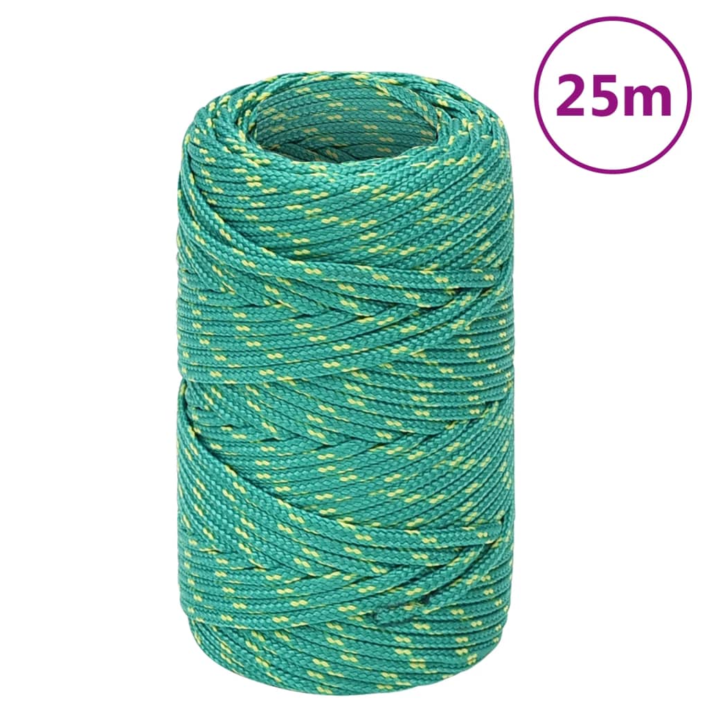 vidaXL Corde de bateau Vert 2 mm 25 m Polypropylène