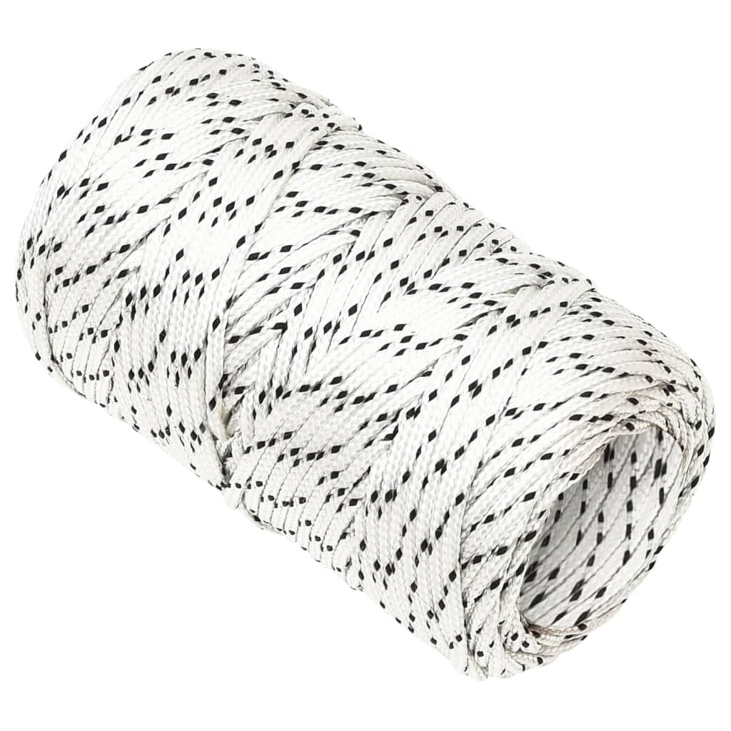 vidaXL Corde de bateau tressé Blanc 2 mmx50 m Polyester
