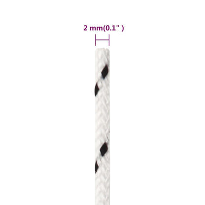 vidaXL Corde de bateau tressé Blanc 2 mmx100 m Polyester