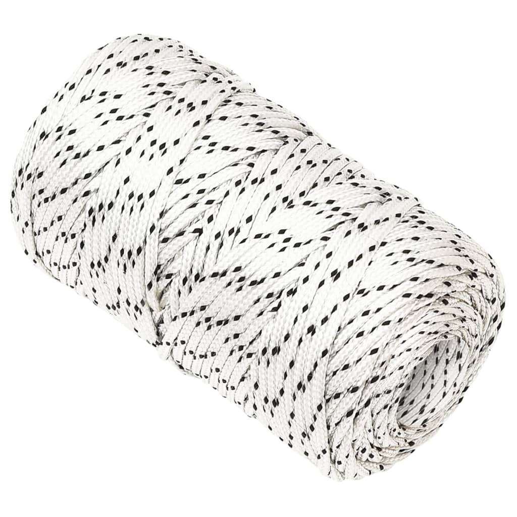 vidaXL Corde de bateau tressé Blanc 2 mmx250 m Polyester