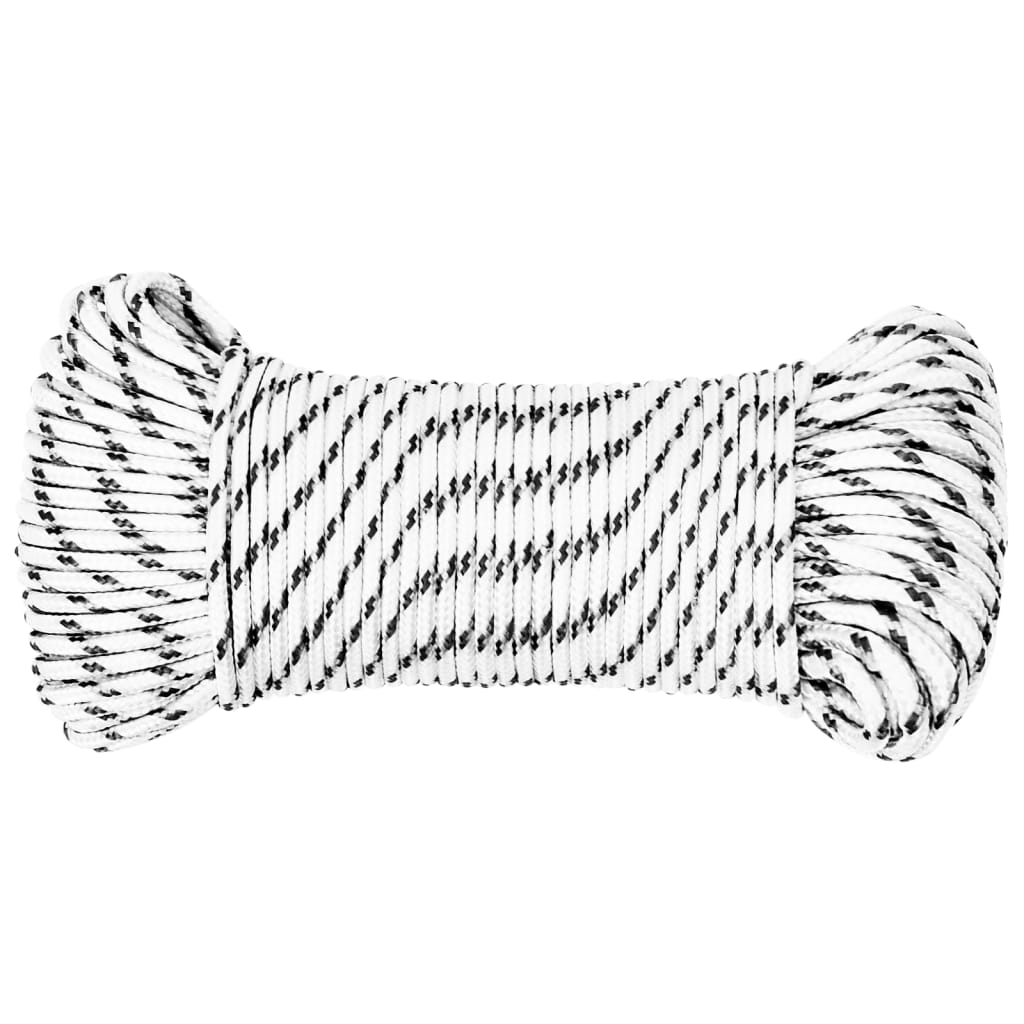vidaXL Corde de bateau tressé Blanc 3 mmx50 m Polyester