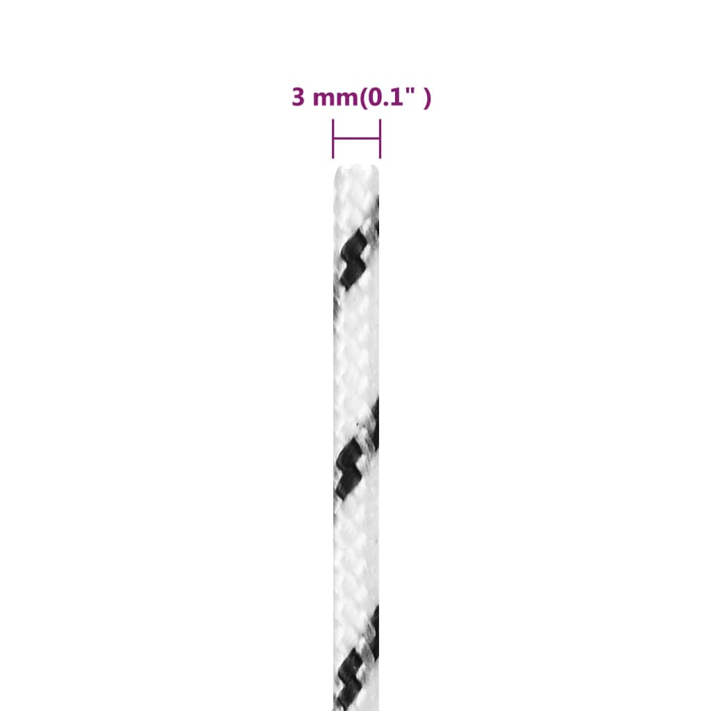 vidaXL Corde de bateau tressé Blanc 3 mmx250 m Polyester