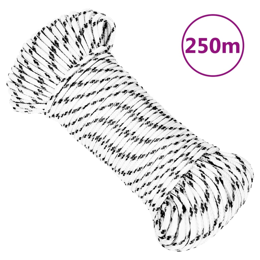 vidaXL Corde de bateau tressé Blanc 3 mmx250 m Polyester
