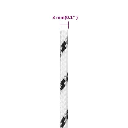 vidaXL Corde de bateau tressé Blanc 3 mmx500 m Polyester