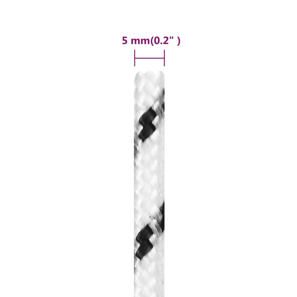 vidaXL Corde de bateau tressé Blanc 5 mmx25 m Polyester