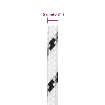 vidaXL Corde de bateau tressé Blanc 5 mmx50 m Polyester