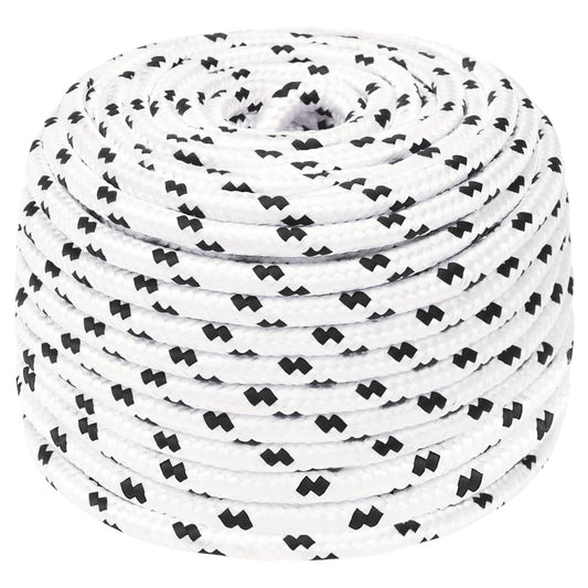 vidaXL Corde de bateau tressé Blanc 6 mmx100 m Polyester