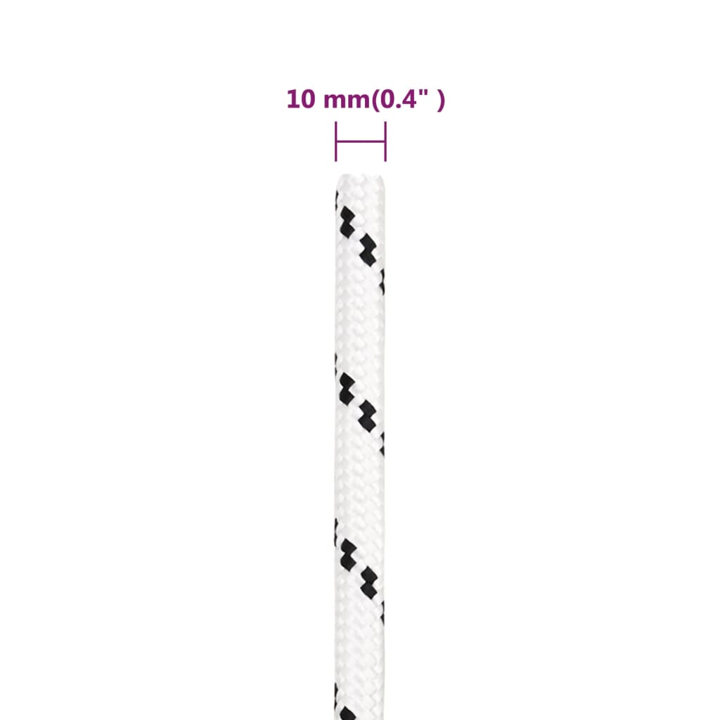 vidaXL Corde de bateau tressé Blanc 10 mmx25 m Polyester