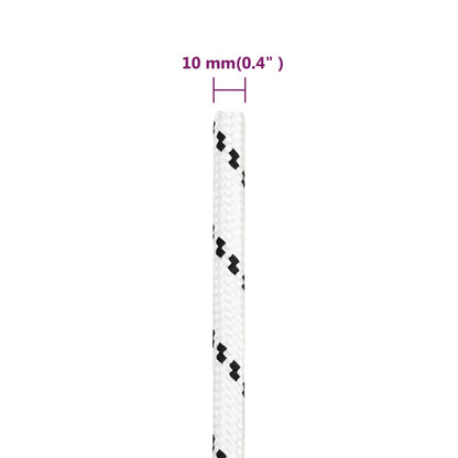 vidaXL Corde de bateau tressé Blanc 10 mmx25 m Polyester