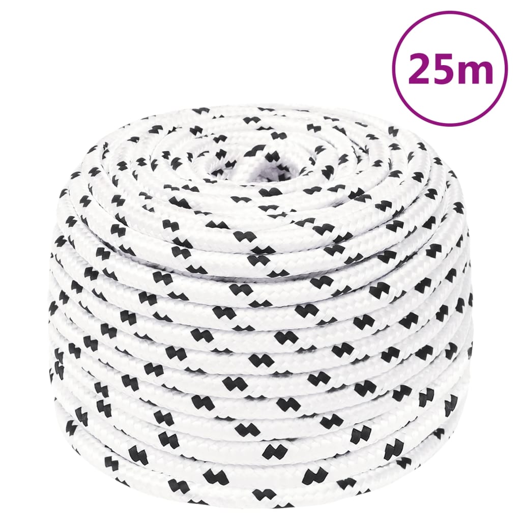 vidaXL Corde de bateau tressé Blanc 10 mmx25 m Polyester
