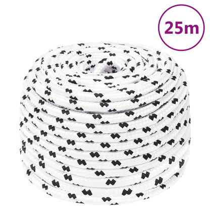 vidaXL Corde de bateau tressé Blanc 10 mmx25 m Polyester