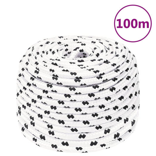 vidaXL Corde de travail Blanc 10 mm 100 m Polyester