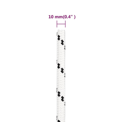vidaXL Corde de travail Blanc 10 mm 100 m Polyester