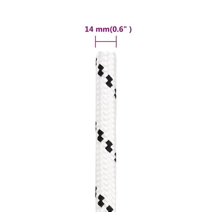 vidaXL Corde de bateau tressé Blanc 14 mmx250 m Polyester