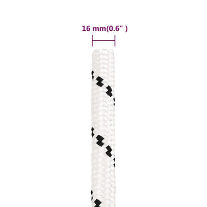 vidaXL Corde de bateau tressé Blanc 16 mmx25 m Polyester