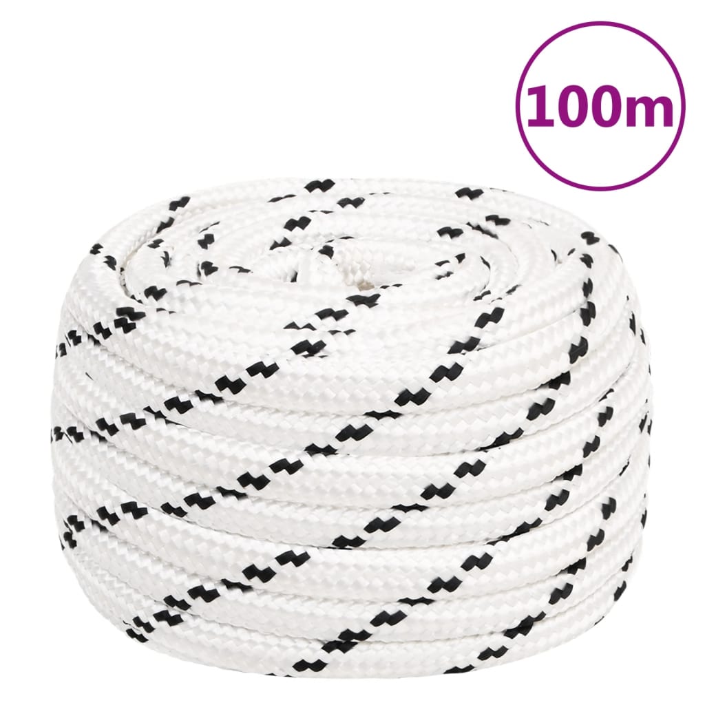 vidaXL Corde de travail Blanc 16 mm 100 m Polyester